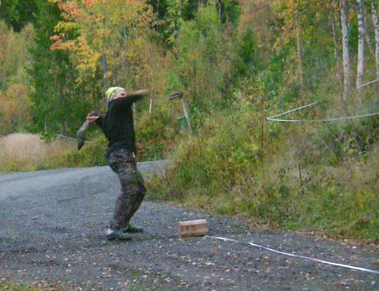 Elgskankkasting Bjørn 1.jpg - Bjørn kaster elgskank